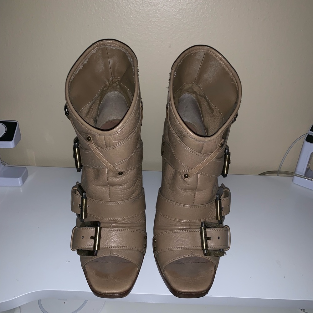Peep toe booties